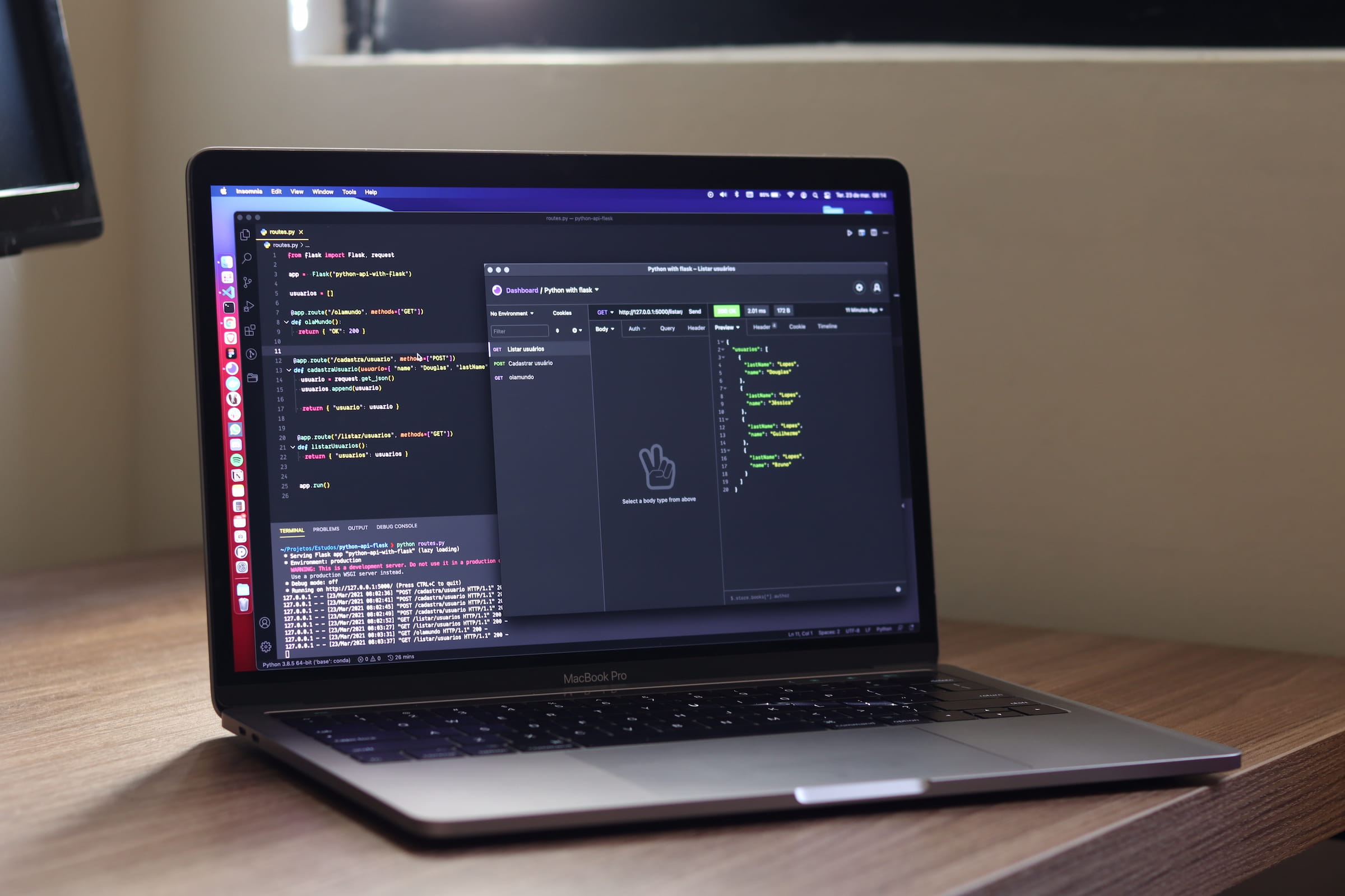 Laptop with code