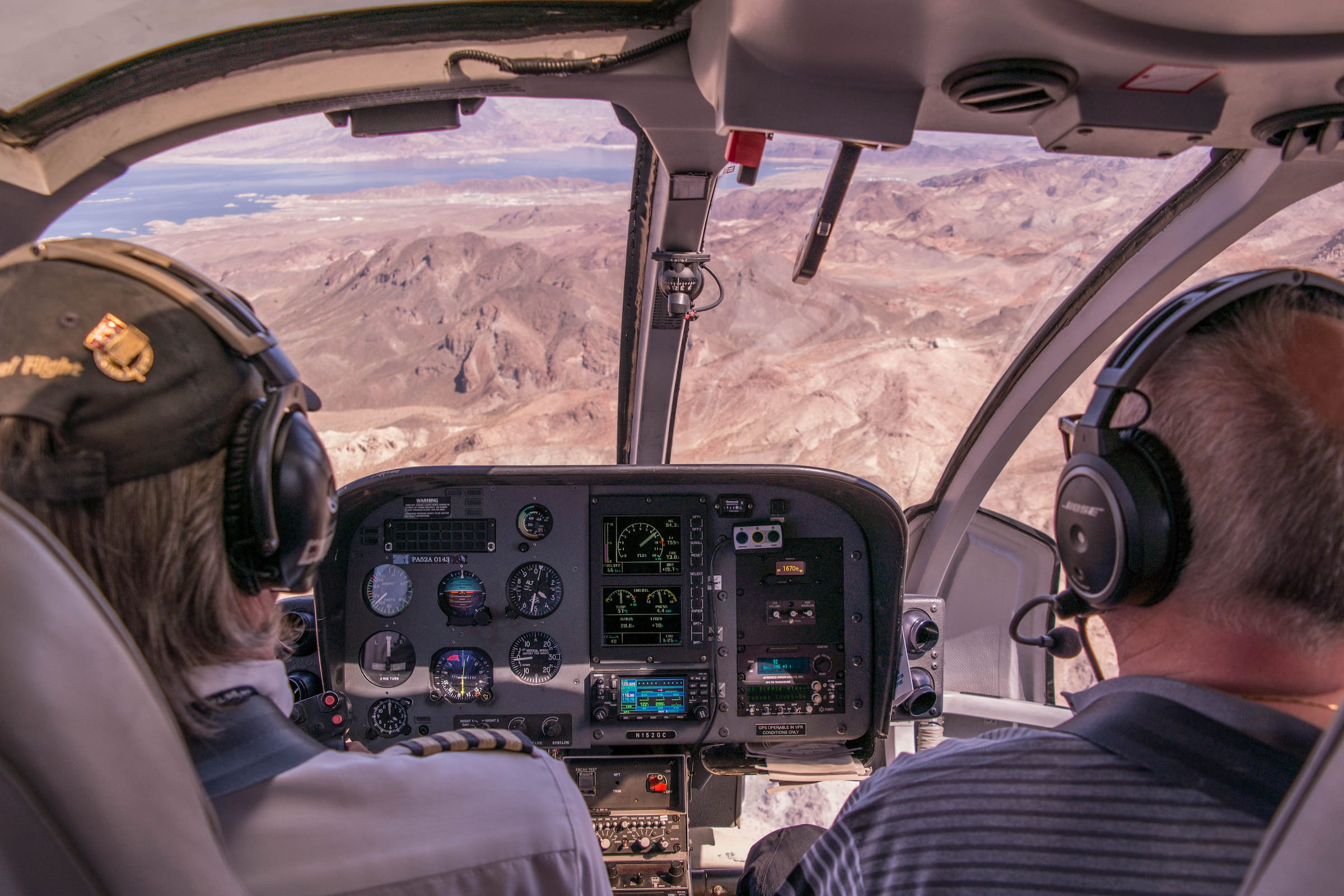 Pilot in cockpit